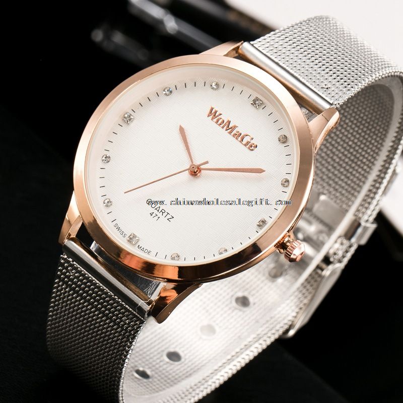 Stainless Steel Gold Quartz Wrist Watch