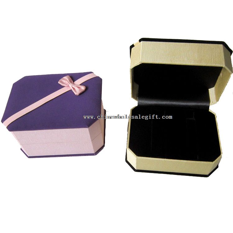 Terciopelo colorido reloj Navidad caja con moño de cinta de regalo