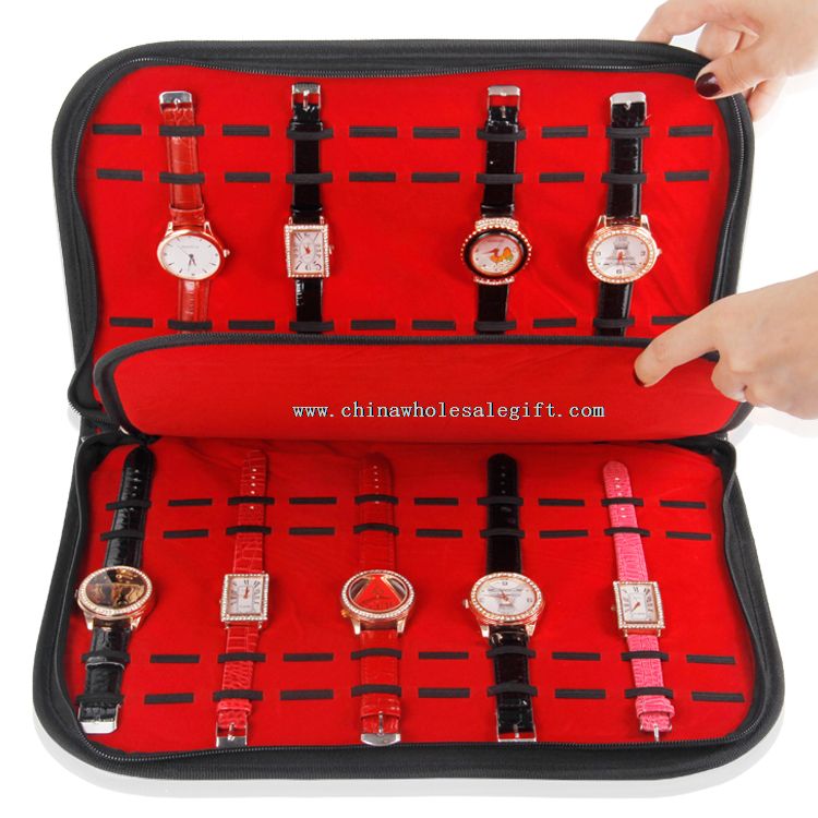 Leather Velvet Watch Showing Storage Cases