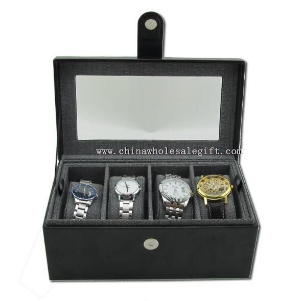 leatherette watch box with left layer