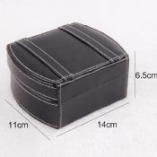 Caja de empaquetado de regalo de cuero negro doble reloj images