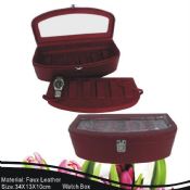 Leather Covered Business Paper Watch Box images