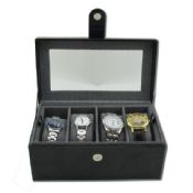 leatherette watch box with left layer images