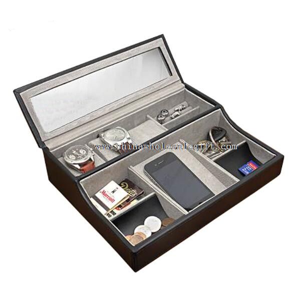 Travel leatherette watch storage case