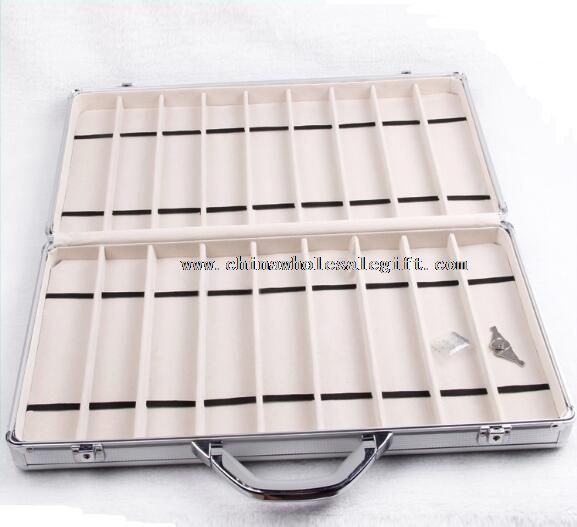 Ver cajas casos pantalla bandeja aluminio con manija cerradura 18 ranuras