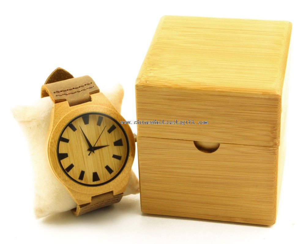 Caja de reloj de madera con almohadilla