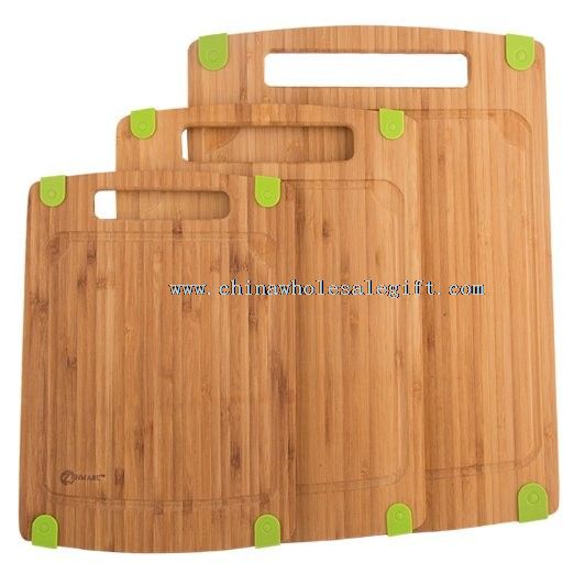 3pcs bamboo chopping block with silicone feet