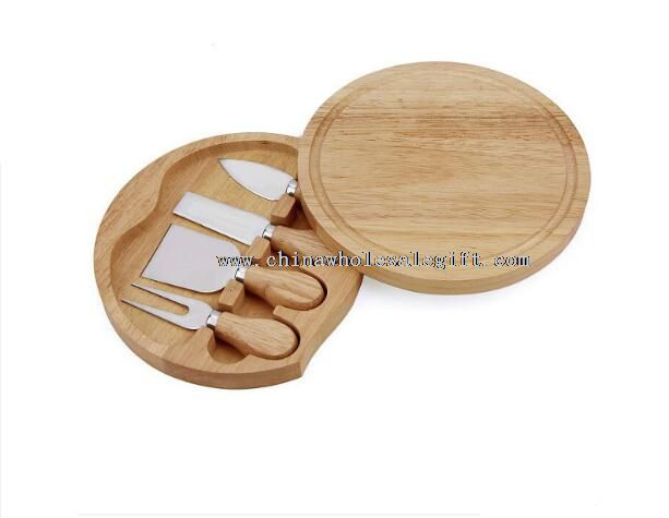 bamboo cheese board and knife set