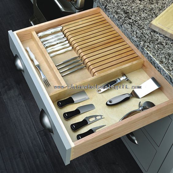 bamboo drawer knife set block