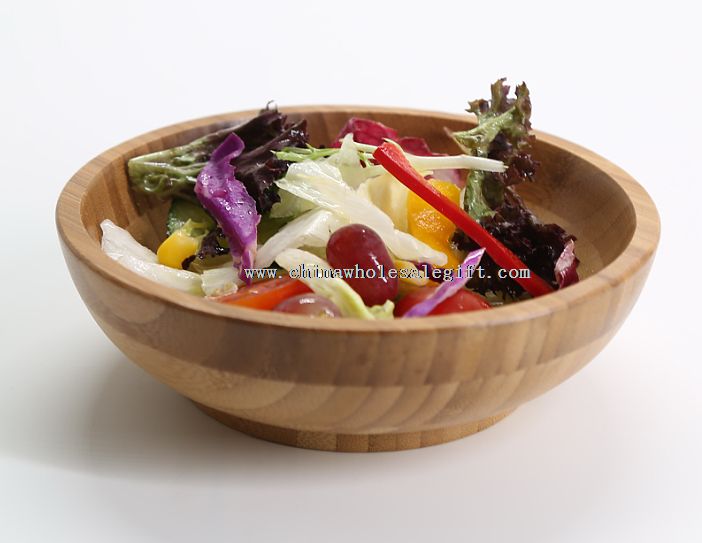 mangkuk melayani salad buah bambu