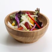mangkuk melayani salad buah bambu images