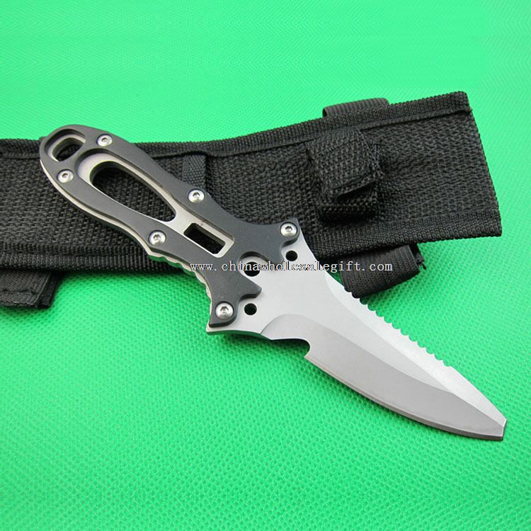 Scuba diving rescue knife for water sports camping with strap and sheath