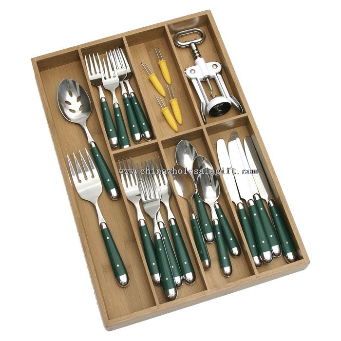 wood silverware drawer organizer