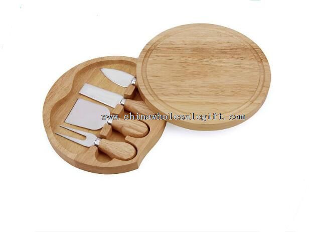 wooden cheese board set