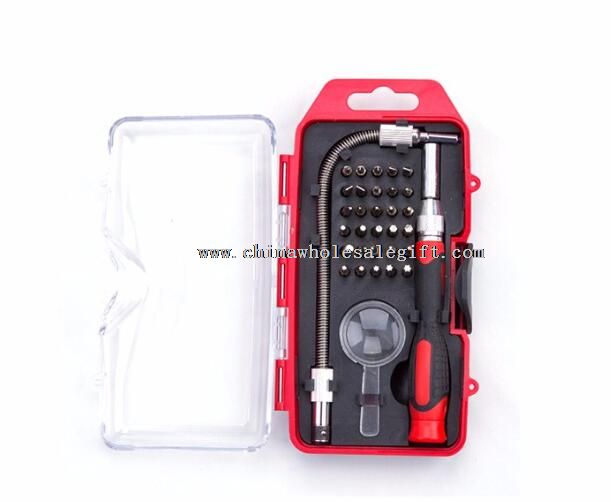 34pc Precision Screwdriver Tool Set with Flexible Extension Bar