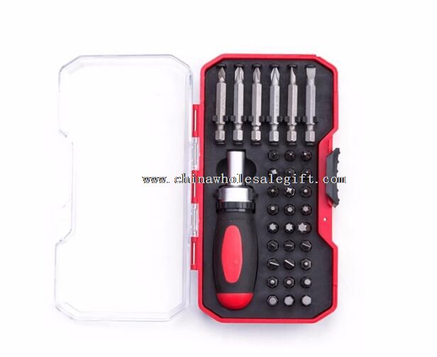 34pc Stubby Ratcheting Screwdriver Tool Set