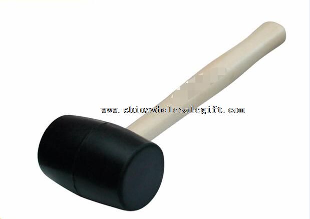 Black Rubber Mallet with Wooden Handle