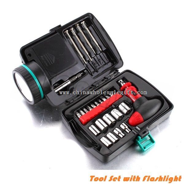 26 Pcs Portable Flashlight Tool Box Set