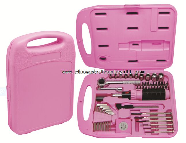 مجموعة أدوات يدوية اللون الوردي سيدة 50 كيس