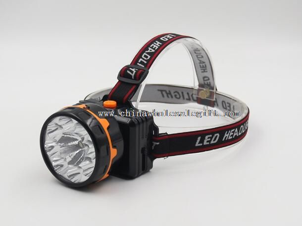 4 Colors 9LED Light Bulb Plastic Flashlight Rechargeable Headlamp