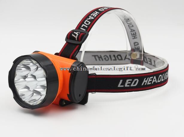 9LED Plastic Flashlight Headlight