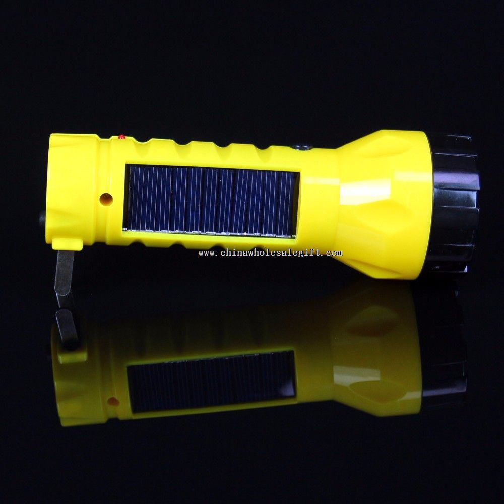 Solar Led Torch Flashlight Electronic Plastic Flashlight