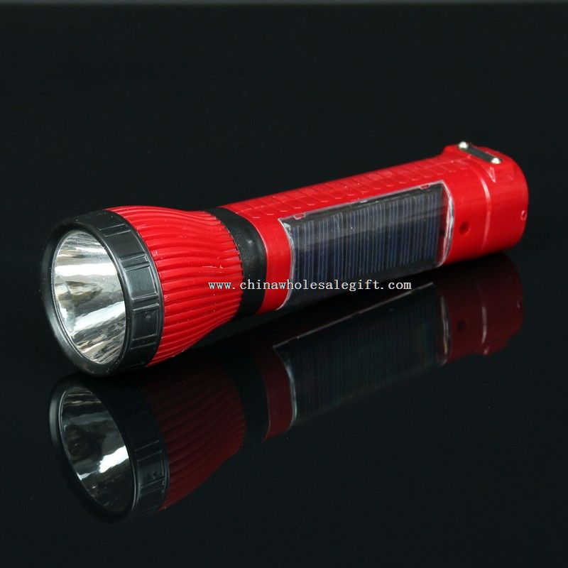 Solar Led Torch Flashlight Electronic Plastic WIth inside Power