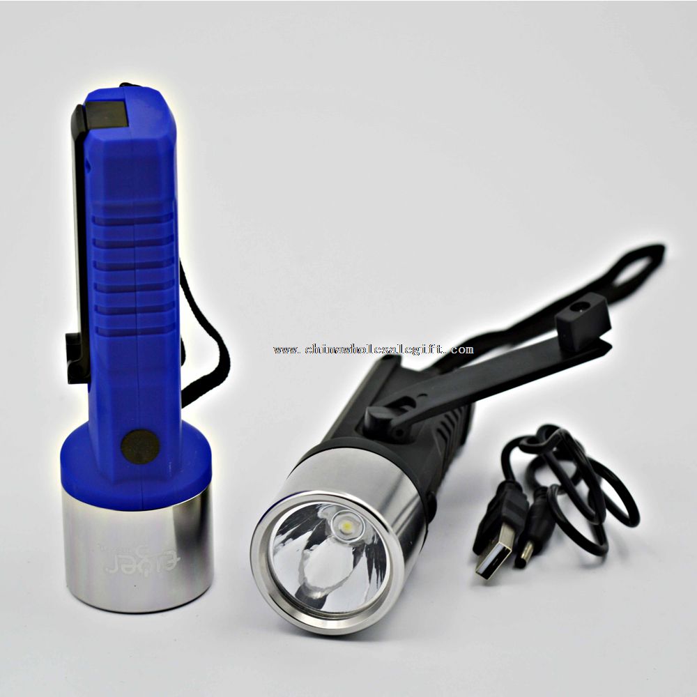 1 LED portable dynamo hand crank flashlight