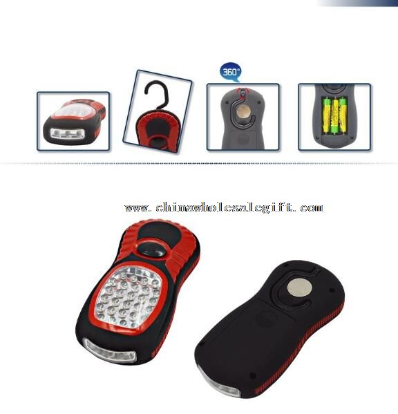28 + 3LED trabalho leve, com um gancho e imã