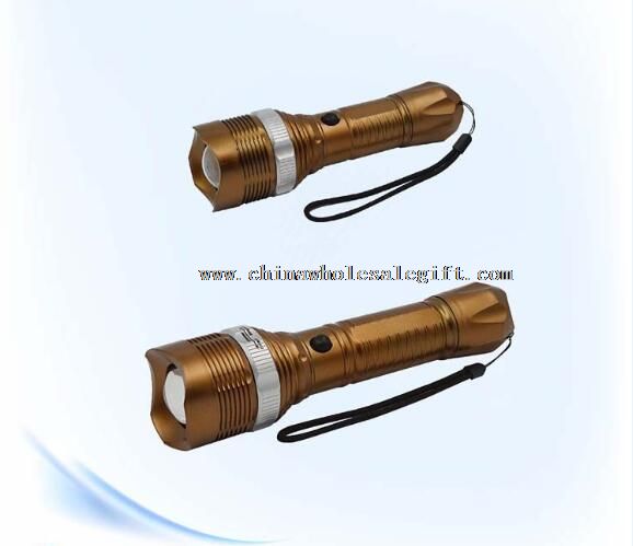 1 LED plastic flashlight big zoom head torch