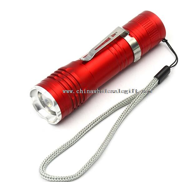 clip Zoomable flat led flashlight torch light
