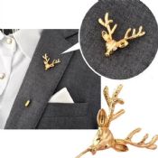 Gold Deer Mens Collar Shirt Pin images