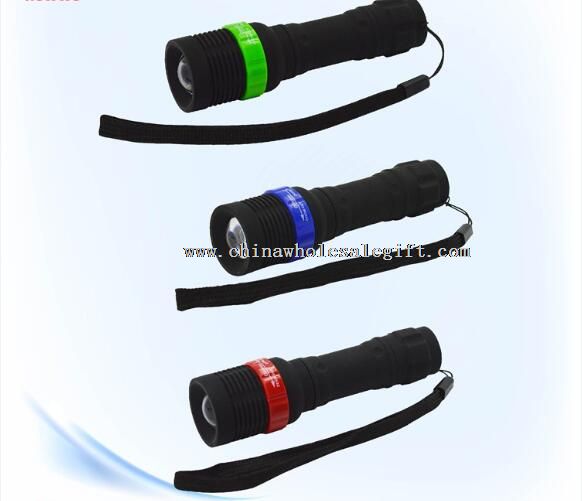 plastic LED flashlight aa torch zomm head