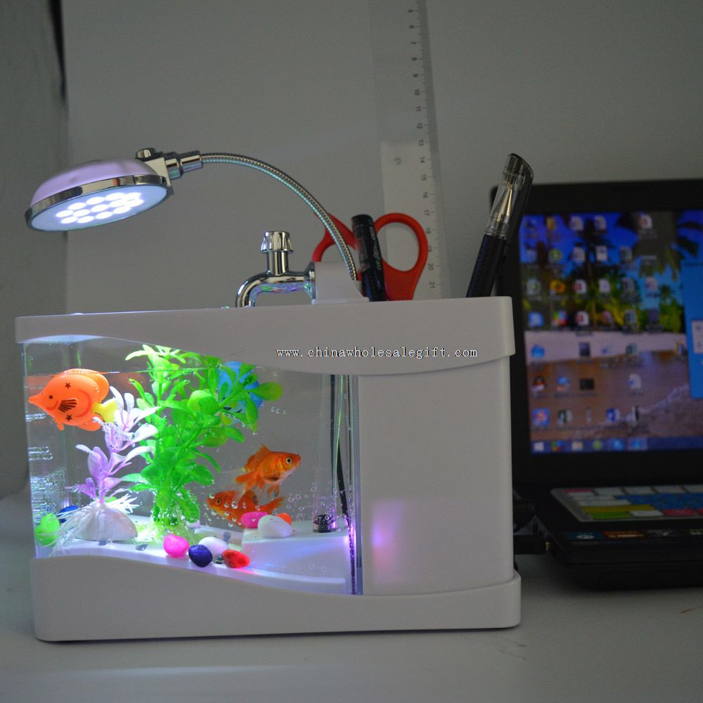conduit de lumière mini réservoir de poissons USB acrylique