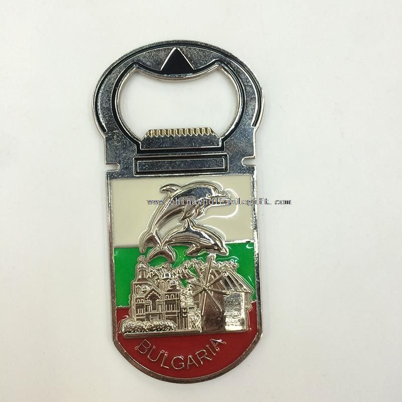 Bottle Opener With Dolphins And Houses