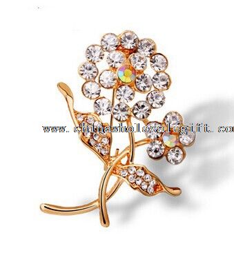 flower rhinestone crystal brooch pins
