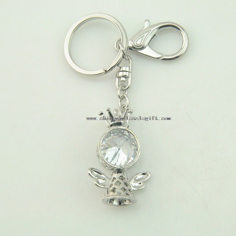 Crystal angel wings keychain