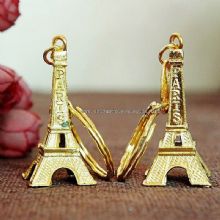 Gold Plated 3D Paris Souvenir Keyring images