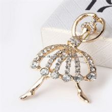 Mini Ballet Girl Collar Crystal Badge Lapel Pin images