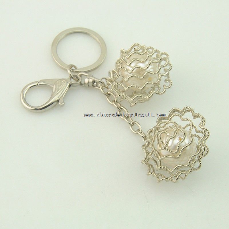 Flower shape promotional gifts key ring