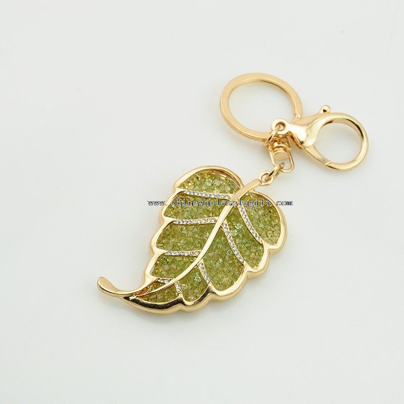 Green Colored Crystal Key Chain