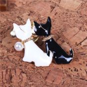 Black and White Couple Dog Cheap Lapel Pins images