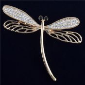 Dragonfly Crystal Metal Collar Lapel Pin images