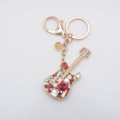 rhinestone 3d guitar shape keychain images