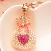 rhinestone shiny bag shaped keychains images