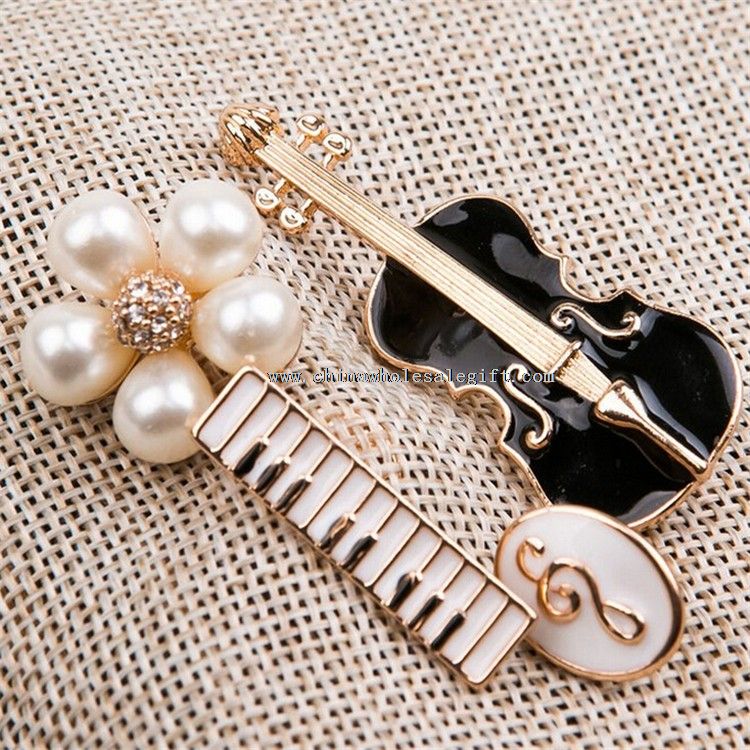 Musical Instruments Pearl Badge Pin