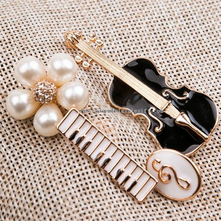 Instrumentos musicales insignia perla Pin