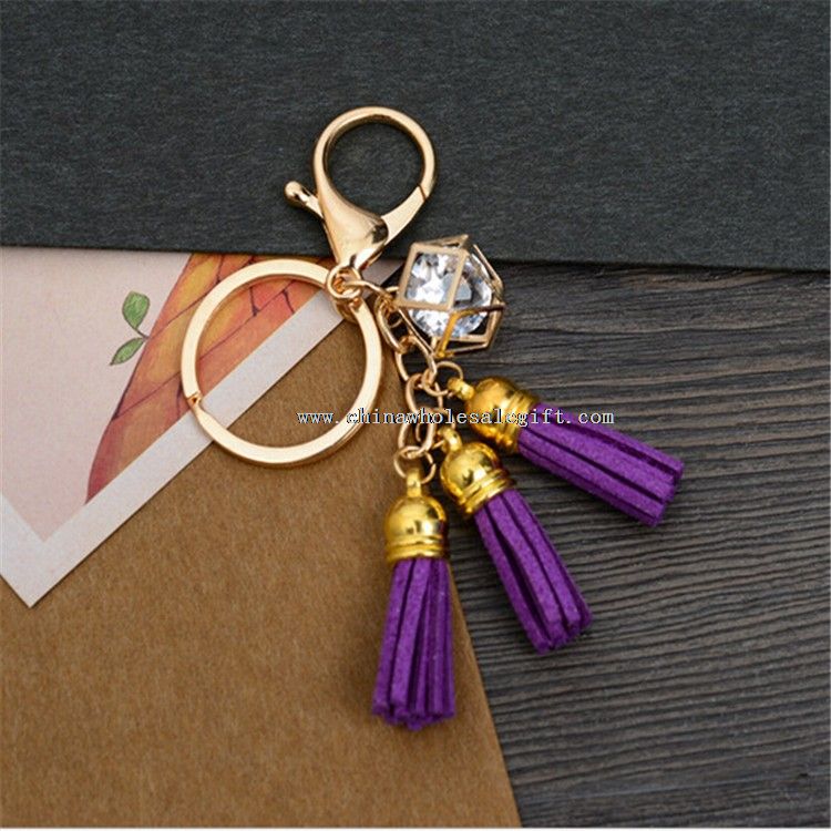 کریستال توپ با Tassel کوتاه Keychain