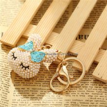 rabbit shaped pearl keychain images