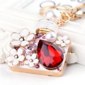 3D kustom Rhinestone parfum Keychain images